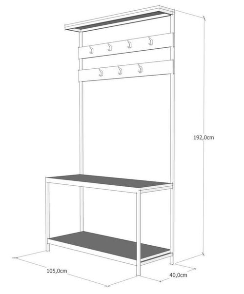 cumpără Mobilă pentru antreu Trendy Girne 105x192x40cm (GTR001376) în Chișinău 