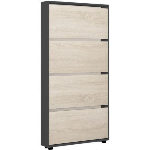 купить Полка для обуви Mobildor-Lux Leo Slim 100x16x164H cm Anthracite/Sonoma в Кишинёве 