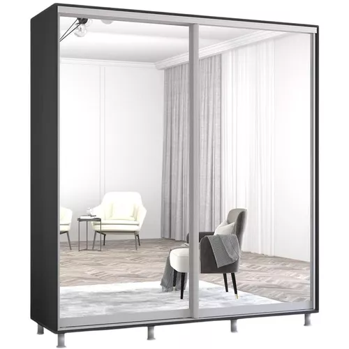 купить Шкаф Mobildor-Lux Aron-S uși glisante din oglinzi (190x60x220H cm) Anthracite в Кишинёве 