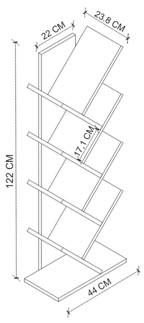 купить Офисный стеллаж Nex Home Дерево, 44x23,8x122 см, Дуб (15-11-02) в Кишинёве 
