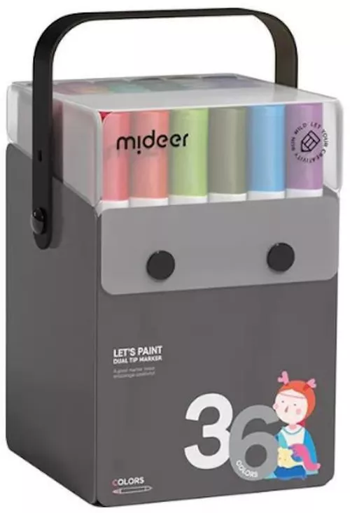 купить Набор для творчества Mideer MD1301 Set de markere semitransparente cu vârf dublu, 36 culori в Кишинёве 