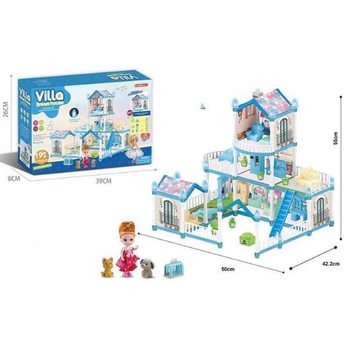 cumpără Căsuță pentru păpuși Essa 556-79A Vila Visurilor + accesorii cu iluminare de noapte, 192elem în Chișinău 