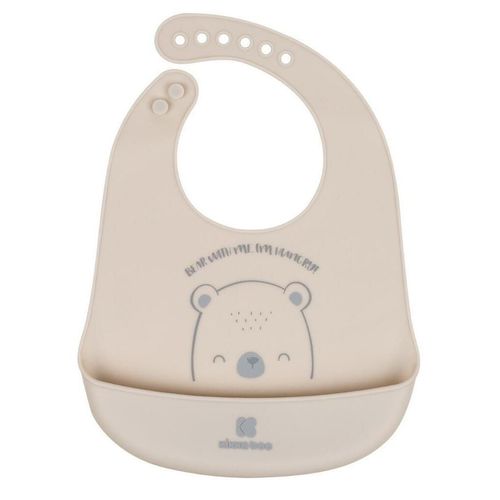 купить Слюнявчики Kikka Boo 31303030045 Baveta din silicon Bear With Me Grey в Кишинёве 