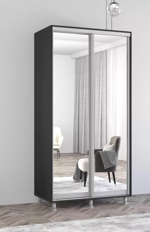 cumpără Dulap Mobildor-Lux Aron-P uși glisante din oglinzi (130x60x230H cm) Anthracite în Chișinău 