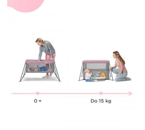 Манеж-кровать Kinderkraft Movi розовый 