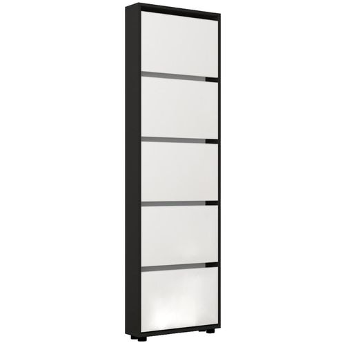 купить Полка для обуви Mobildor-Lux Leo Slim 80x16x203H cm Anthracite/White в Кишинёве 