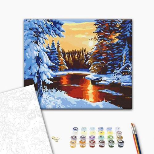 cumpără Tablou pe numere BrushMe BS29405FC 40х50cm (fără cutie) Iarnă de basm în Chișinău 