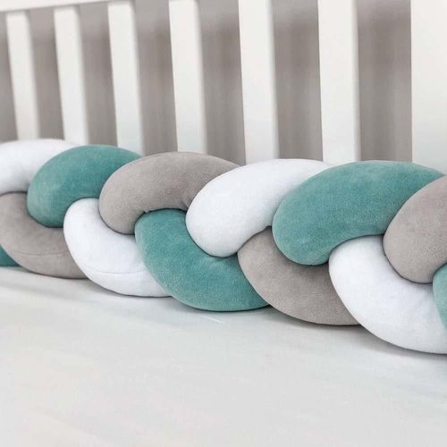 купить Бортик для кроватки Veres 154.02.10 Бампер-коса 120*15 mint-grey в Кишинёве 