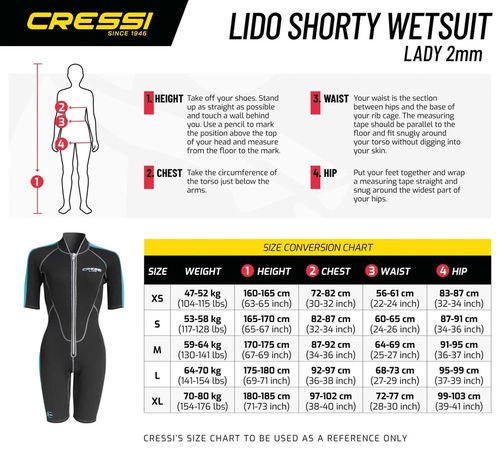 cumpără Accesoriu pentru înot Cressi-Sub LIDO LADY SHORTY WETSUIT black/aquamarine 2mm M/3 (LV457003) în Chișinău 