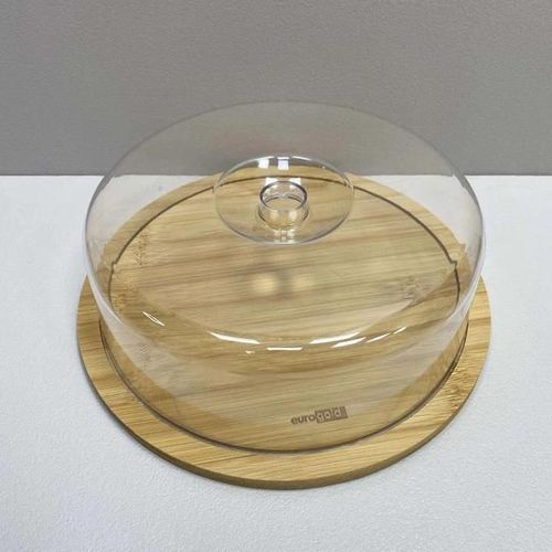 cumpără Tavă de bucătărie EuroGold 7016102488 Platou din bambus cu capac din plastic, 28.5x28.5x0.8cm în Chișinău 