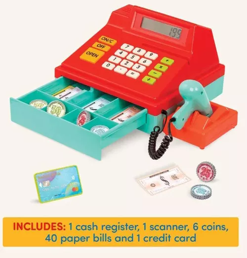 купить Игрушечная кухня и посуда Battat BT4681Z Casa de marcat cu scanner, rosu, 60383 в Кишинёве 