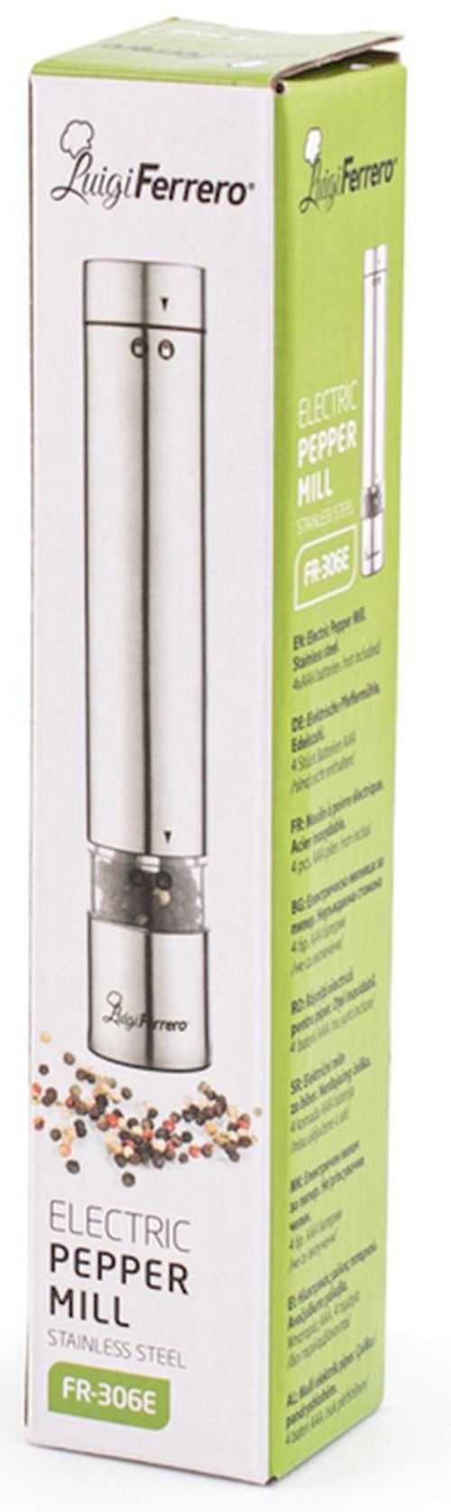 купить Мельница для соли и перца Luigi Ferrero FR-306E, Inox в Кишинёве 