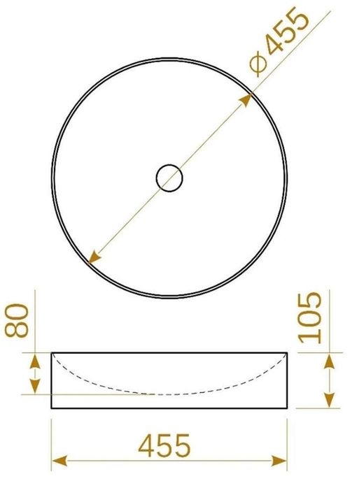 купить Раковина Montebella 455*455 круг Alpaka в Кишинёве 