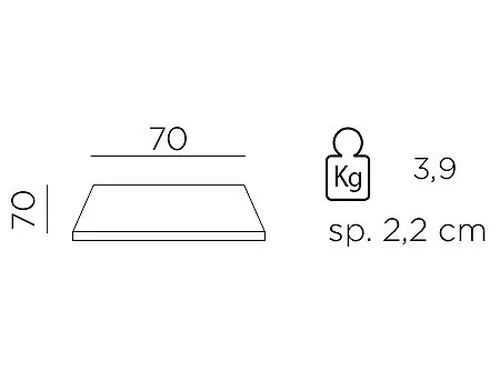 купить Top din DURELTOP patrat pentru masa NARDI 70x70 (5 culori) в Кишинёве 