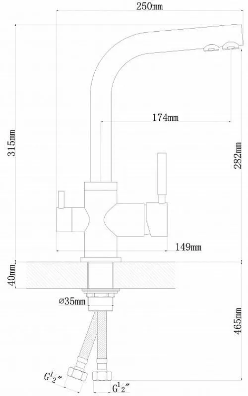 купить Смеситель кухонный Dr.Gans ACCENT Terracota в Кишинёве 