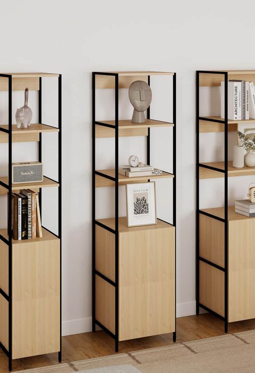 cumpără Raft de birou Deco Lanta M 43x41x176H Oak/Black în Chișinău 