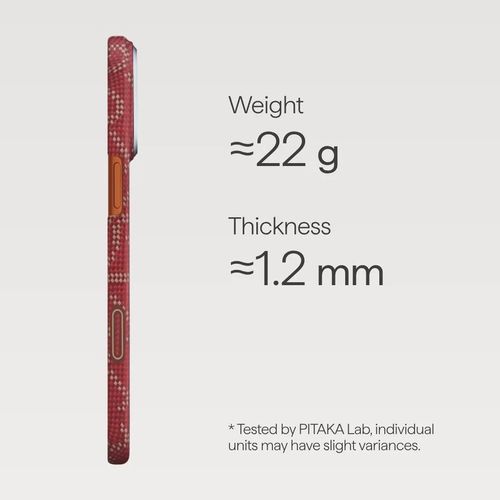 купить Чехол для смартфона Pitaka Iphone 17 Pro Ultra-Slim (Monogram-Gold/Red) (KI1702PTK) в Кишинёве 