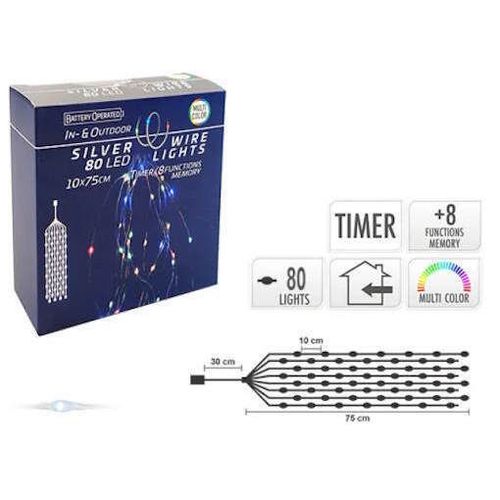 купить Гирлянда Promstore 43489 Каскад 80 разноцветных микросветодиодов, 8м в Кишинёве 