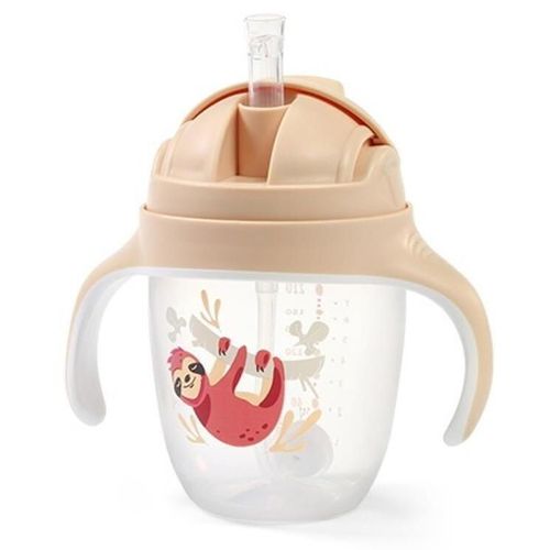 купить Поильник BabyOno 1464/04 Cupa de baut cu un paie ponderat (bej) в Кишинёве 