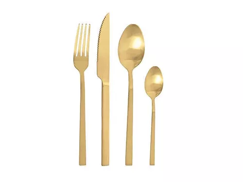 купить Набор столовых приборов Pinti 54015 Duke Sun, 24 шт., нержавеющая сталь, золото в Кишинёве 