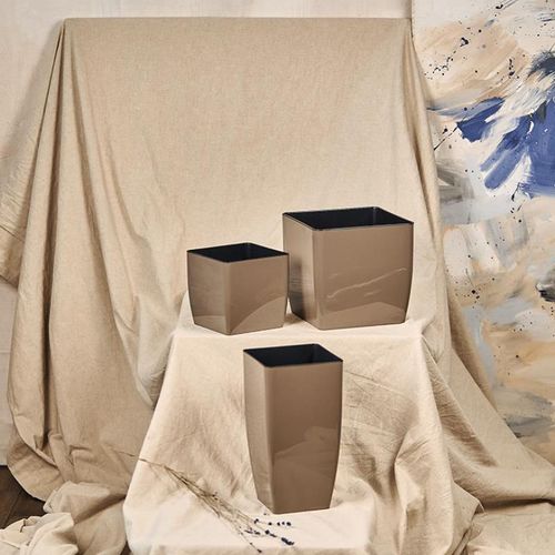 cumpără Ghiveci pentru flori Aleana 115038 Cvadro 27x27x51 cm, cappuccino în Chișinău 
