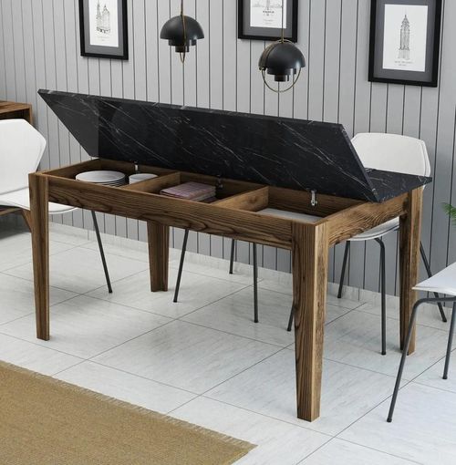 cumpără Masă Trendy Milan 518-Nuc, Negru 145x75x88cm în Chișinău 