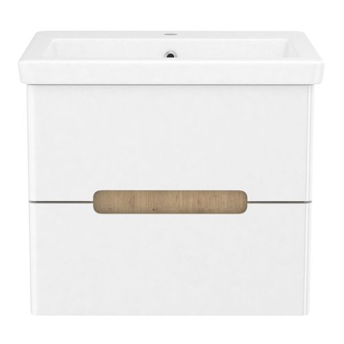 PUERTA комплект мебели 60см белый: тумба подвесная, 2 ящика + умывальник накладной арт 13-16-016 