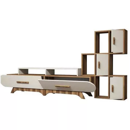 cumpără Comodă TV Trendy Flora S, Nuc, Crem 205x50x36cm în Chișinău 