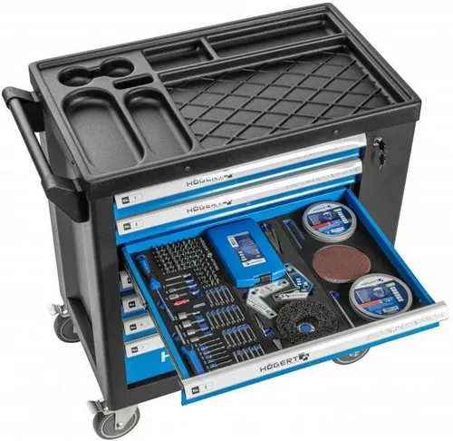 купить Система хранения инструментов Hoegert HT7G050 Тележка инструментальная с 7 ящиками (544 инструмента) в Кишинёве 