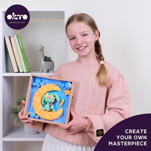 cumpără Set de creație Okto 20032 DIY Set de plastilină ușoară Lumi mici Iepuraș pe Lună în Chișinău 