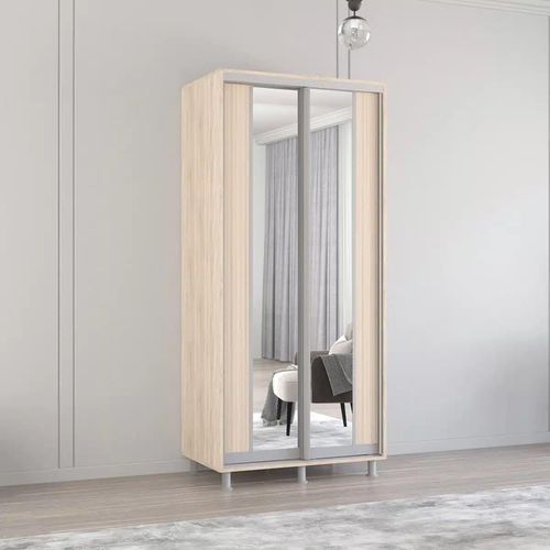 cumpără Dulap Mobildor-Lux Aron-P uși glisante din PAL cu oglindă vertical (100x60x210H cm) Sonoma în Chișinău 