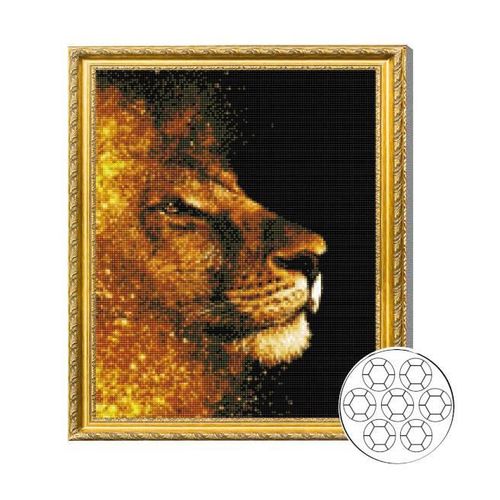 купить Картина по номерам Art Gallery GA84504 Mozaic cu diamante 40x50cm Profilul leului в Кишинёве 