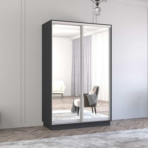 купить Шкаф Mobildor-Lux Fox uși glisante din oglinzi (130x60x230H cm) Anthracite в Кишинёве 