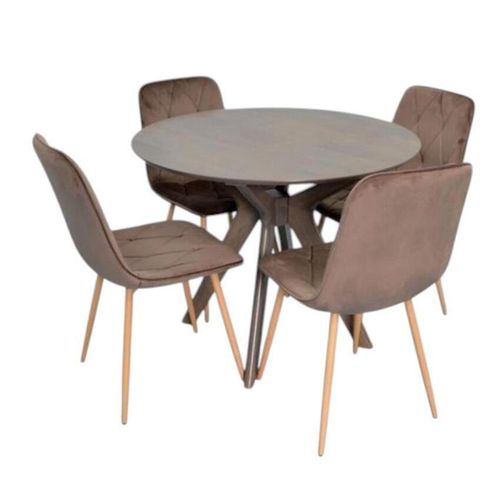 купить Комплект стол и стулья Evelin di Costacurta стол Raffles Round Antique Grey + 4 стула YTC-080Wo Bluvel-38 в Кишинёве 