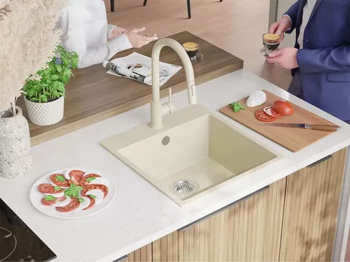 cumpără Chiuvetă bucătărie Primagran Riga 50 Beige + accesorii 500x480 MY5KB în Chișinău 