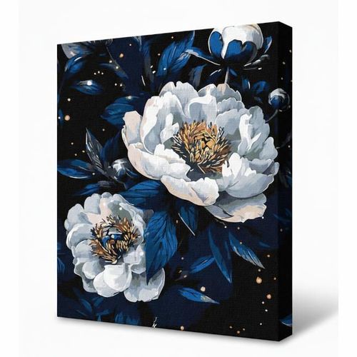 купить Картина по номерам Ideyka KHO3307 30x40cm Eco, Constelatie florala cu vopsele metalic extra в Кишинёве 