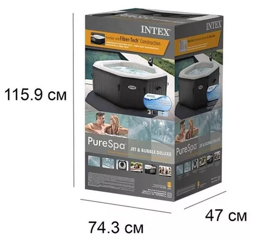 купить Бассейн с джакузи Intex 28458 Jacuzzi SPA gonflabil Jet & Bubble 201x71cm, 795L, 4 persoane в Кишинёве 