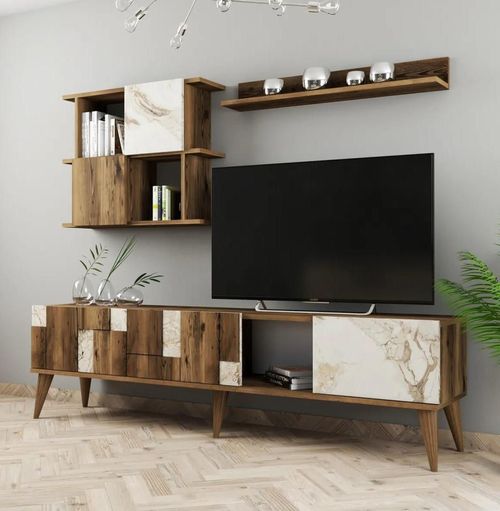 cumpără Set mobilă living Trendy Madrid, Alb 180x48x33cm în Chișinău 