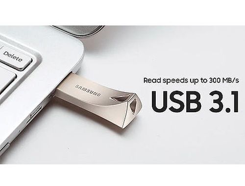 купить 256GB USB Flash Drive Samsung BAR Plus MUF-256BE3/APC , Read 300MB/s, Champagne Silver Metal Body, USB 3.1, waterproof, shock-proof, temperature-proof, magnet-proof, and X-ray-proof, (memorie portabila Flash USB/внешний накопитель флеш память USB) в Кишинёве 