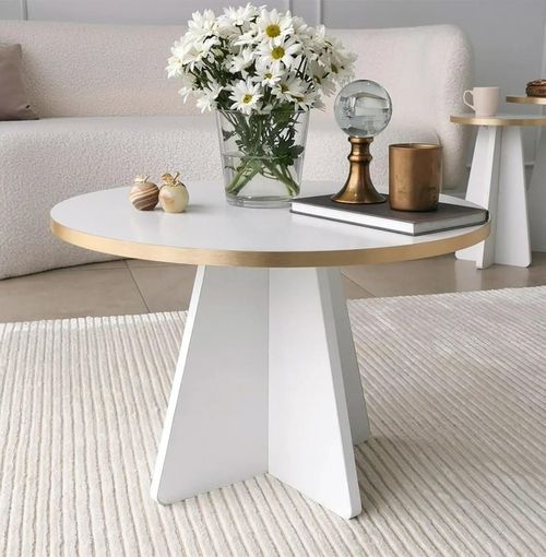 купить Журнальный столик Trendy Грибной, золотой, ореховый v2 в Кишинёве 