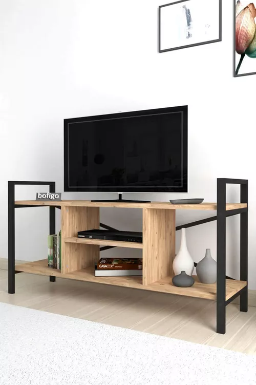 cumpără Comodă TV Bofigo Comoda, cadru metalic, 120x36,5x62,5 cm, Stejar (11-01-02) în Chișinău 