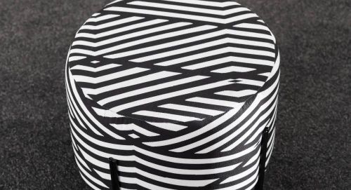 купить Пуф Trendy Tuffet Flux-Negru, Alb (GTR002890) в Кишинёве 