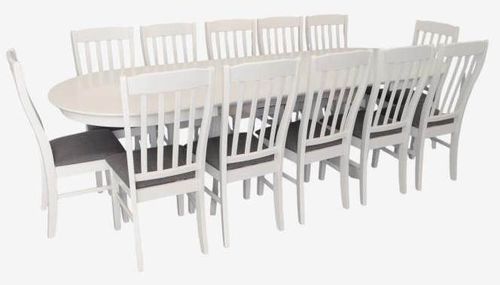 купить Комплект стол и стулья Evelin di Costacurta стол HV-33V White + 12 стульев Wenyi White/NV-10WP Grey в Кишинёве 