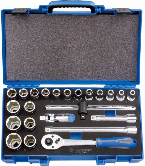 cumpără Set de unelte de mână King Tony 4523MRV01 набор 1/2" торцевых головок 6 гран. 8-32мм принадл, 23 пр. în Chișinău 