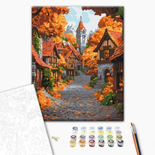 купить Картина по номерам BrushMe BS54183 40x50 (în cutie) Orașul octombrie в Кишинёве 