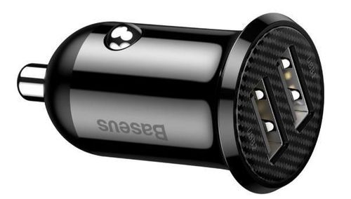 cumpără Încărcător pentru automobil Baseus CCALLP-01 USB Car Charger - Grain Pro, 2xUSB (U + U), 5V/4.8A, Black în Chișinău 