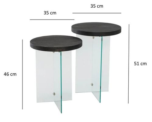 cumpără Măsuţă cafea Trendy Serenity 2, Antracit, Transparent, set în Chișinău 