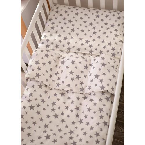 cumpără Lenjerie de pat pentru copii Veres VR 154.5.04.13 Фланель большие серые звездочки (90x110/40x60) (3ед.) în Chișinău 