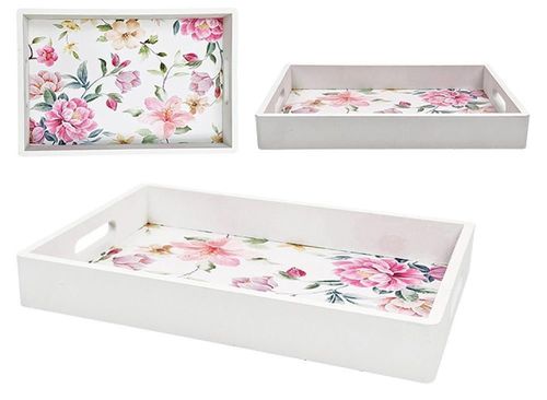 купить Поднос/столик кухонный Tognana 57020 Tava de sevire Wild Rose 30x20x4cm, cu manere, din lemn в Кишинёве 