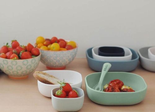 купить Посуда для кормления Beaba B913567 набор из 3 силиконовых мисок Sage Green в Кишинёве 